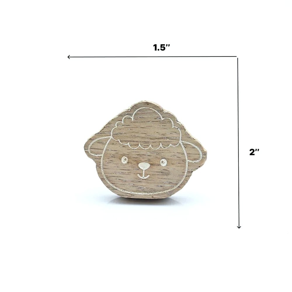 Kids Handmade Mango Wood Sheep Drawer Knob